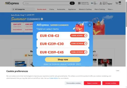 AliExpress août 2026