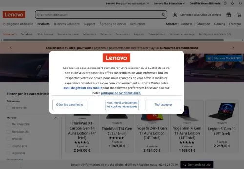 Lenovo juillet 2026