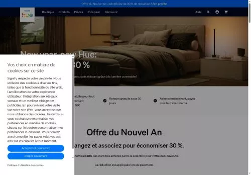 Philips Hue janvier 2026